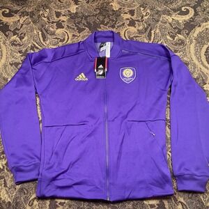 Adidas Orlando City Soccer Purple Zip-Up Zne Anthem Jacket Mens Size Small New